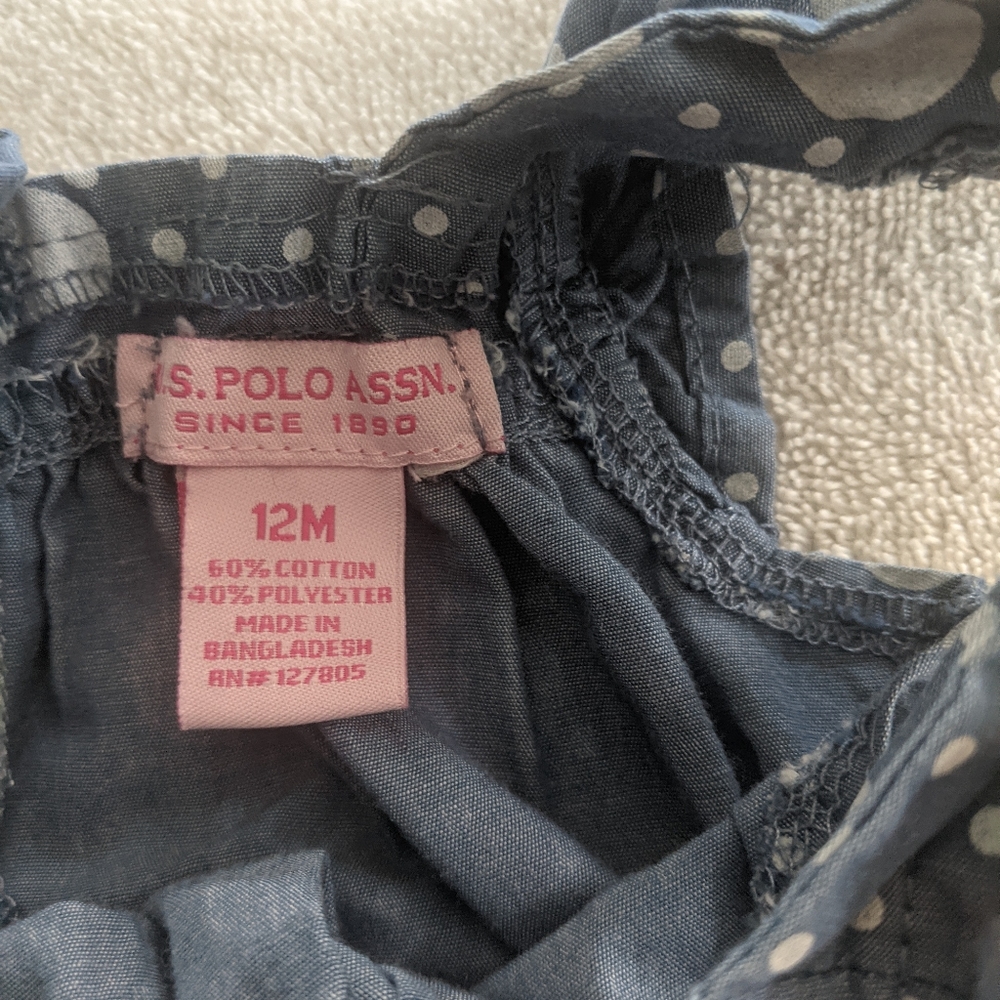 Little Girl U.S. Polo Assn Romper - Picture 5 of 8